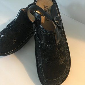 Alegria Mary Janes Slingback Sandals Leather Suede/Patten Closed Toe Size 40/9.5